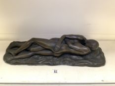 BRONZED RESIN 'THE KISS' STATUE 65CM
