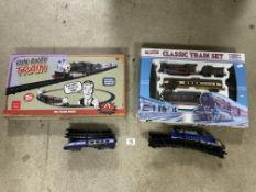 A BOXED SUPER RETRO TOYS CLASSIC TRAIN SET AND A BOXED ZAP TOYS BATTERY OPERATED TRAIN SET