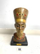 PAINTED BUST OF NEFERTITI 27CM - EGYPTIAN INTEREST