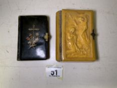 TWO MINIATURE BIBLES LATE 19TH CENTURY IN GERMAN