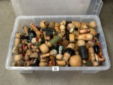 A LARGE QUANTITY OF WOODEN KOKESHI DOLLS