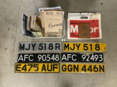 AUTOMOBILIA, OWNERS HAND BOOKS, NUMBER PLATES AND MORE