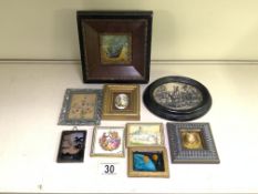 A QUANTITY OF MINIATURE FRAMED PICTURES, VARIOUS MEDIA AND SUBJECTS