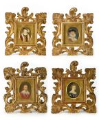 Portraits of three kings of England - Edward VI (1537-1553), James I (1566-1625) and Charles I (1600