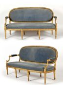 A pair of settees