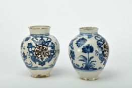 A pair of pharmacy pots