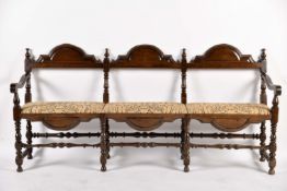 A three-seat bench