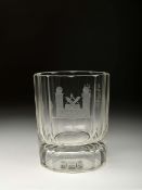 A Masonic gambling glass tumbler