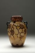 A vase with handles