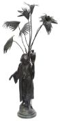 A bronzed figural table lamp, early 20th century