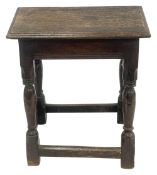 An early 18th century oak joynt stool