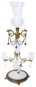 A late 19th C Palais Royale style gilt metal and cut glass epergne by Osler