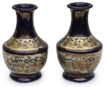 A pair of Satsuma bottle vases, 20th century