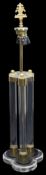 A 1970s lucite and brass cluster column table lamp