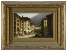 Austrian School, 19th century, 'Botzen Market Place'