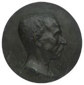 A French patinated bronze portrait plaque c.1900