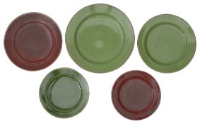 Rupert Spira. Five studio pottery stoneware plates