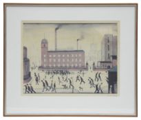 L. S. Lowry (British, 1887-1976) Mill Scene, colour lithographic print
