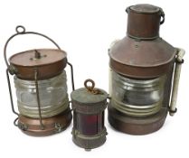Three copper ships lights