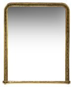 A 19th century giltwood overmantel mirror, of large proportions
