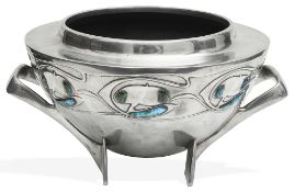 Archibald Knox for Liberty & Co., a Tudric pewter and enamel rose bowl,