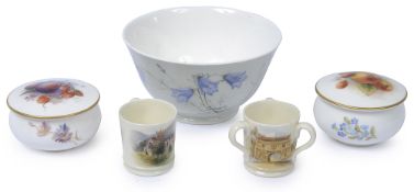 A small collection of Royal Worcester porcelain wares,