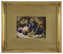 Oliver Clare (British, 1853-1927) 'Still Life of Grapes and Plums'