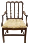A George III mahogany elbow armchair, Manner of Robert Manwaring