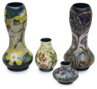 A modern Moorcroft double gourd vase in the Hypericum pattern