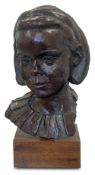Toddy Hoare, (British, b.1947) 'A patinated bronze bust of a young girl'