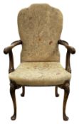 George II style walnut tapestry chair