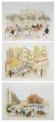 Urbain Huchet (French, b.1930) French scenes- Three limited edition colour lithographs lithographs