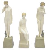 Three Royal Worcester female nudes, c.1919