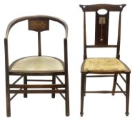 Two Art Nouveau Inlaid Chairs c.1920
