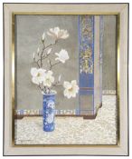 Margaret Waller F.I.A.L. (British, 1916-1997) 'Magnolia Blooms in an Oriental Vase'