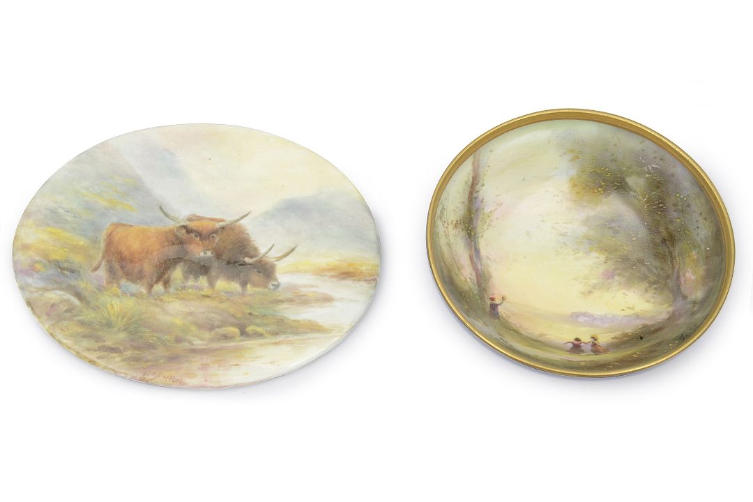 A Royal Worcester porcelain plaque handpainted by Harry Stinton, c.1913