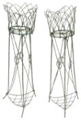 A pair of late Victorian wirework jardinières, c. 1880-1900