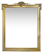 An extremely large giltwood and gesso wall mirror