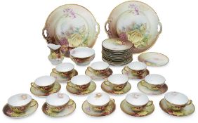 An extensive Bavarian porcelain teaset