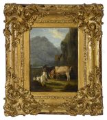 British School, 19th century, 'Goats in Alpine Peace'