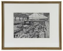 Claude Muncaster (British, 1903-1974) 'Cardiff Market' Watercolour