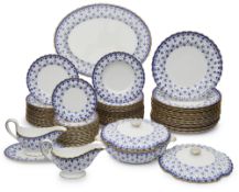 An extensive Spode Fleur De Lys blue pattern part dinner service