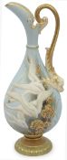 A Royal Worcester ewer, handpainted by George Johnson