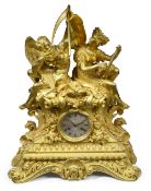 A large and impressive 19th century French ormolu mantel clock