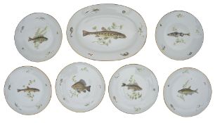 A Richard Ginori 'Quenelle' pattern fish service