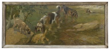 George Vernon Stokes (British, 1873-1954) 'Otterhounds'