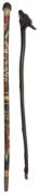 An African Zulu Stick and a Folk Art Stick with Sheep's Head Handle