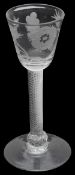 A mid 18th century Jacobite airtwist wine glass c.1750