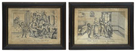 A pair of early 19th century satirical dentistry prints