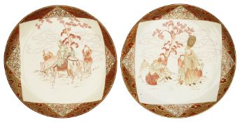 A pair of Japanese Kutani chargers, late Meiji period (1868-1912)